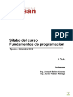 Fundamentos de Programación (Silabo-2018-2)