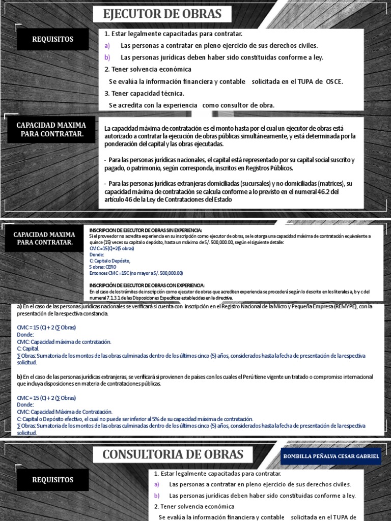 Requisitos y Capacidad para Ejecutores de Obras | PDF | Contabilidad ...