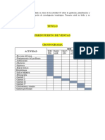 El Cronograma Del Proyecto de Investigacion