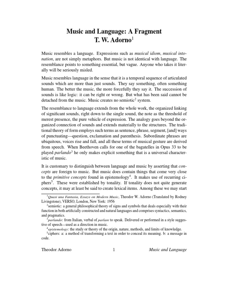 Exploring Music's Language and Intentions | PDF | Semiotics | Concept