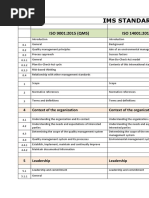 Ims Standards: ISO 9001:2015 (QMS) ISO 14001:2015 (EMS)