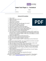 Aptitude Test Paper 1 - Technical: Advanced JAVA Questions