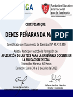Certificado Corposiga - Fexc - Denis Peñaranda