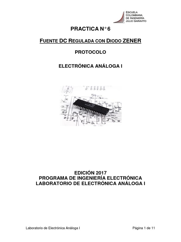 6.fuente DC Regulada Con Diodo Zener PDF | PDF | Diodo | Transistor
