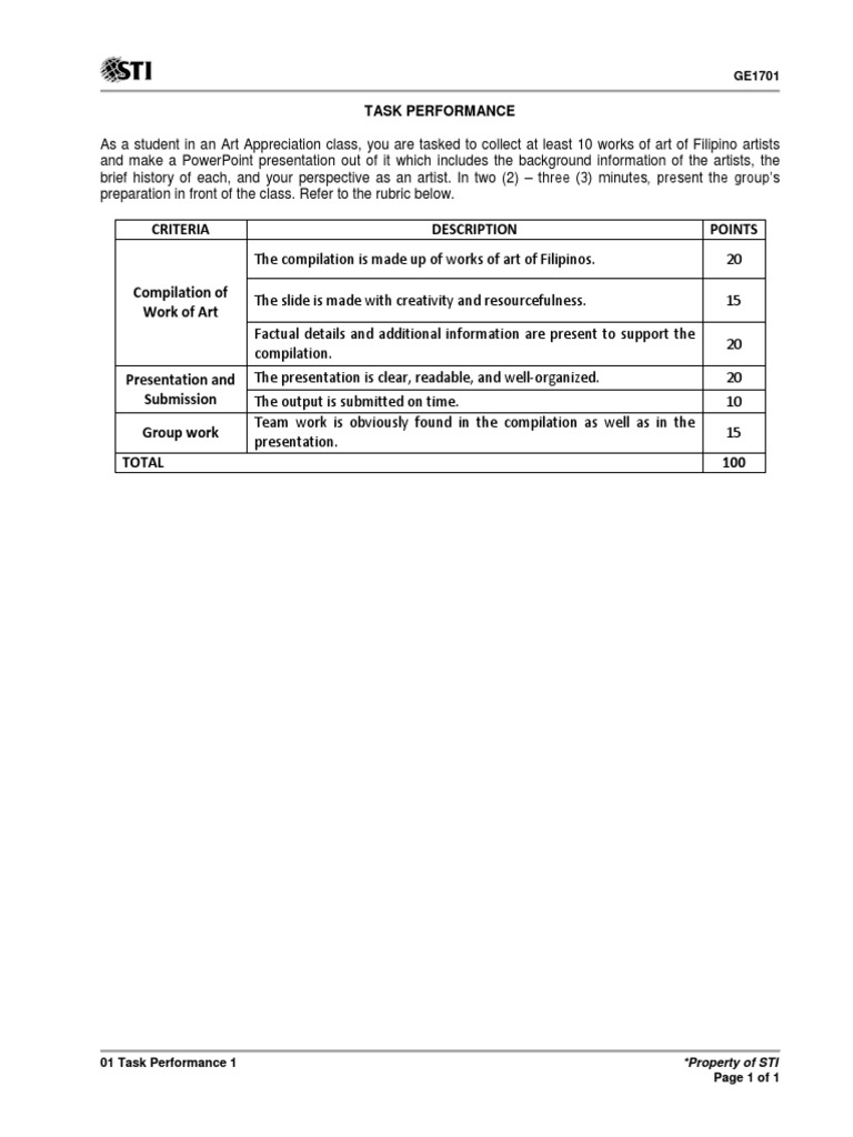 01 Task Performance 1 PDF | PDF