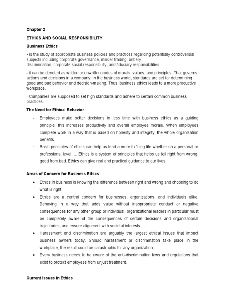 Ethics and Social Responsibility | PDF | Business Ethics | Cost–Benefit ...