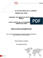 Escuela de Altos Estudios de La Cámara Minera Del Perú: Rograma: Diplomado en Ventilación Minera