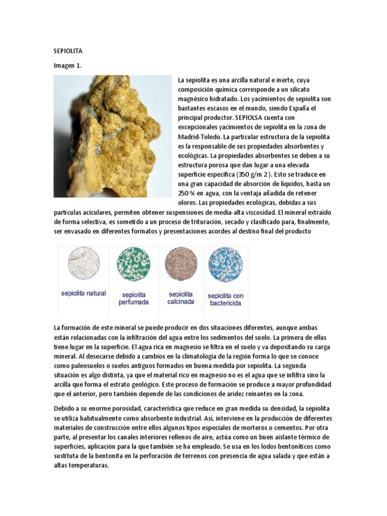 Sepiolita | PDF | Sustancias químicas | Química