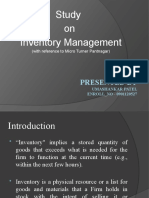 Study On Inventory Management: Presented by