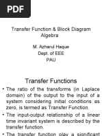 Transfer Function & Block Diagram Algebra: M. Azharul Haque Dept. of EEE PAU