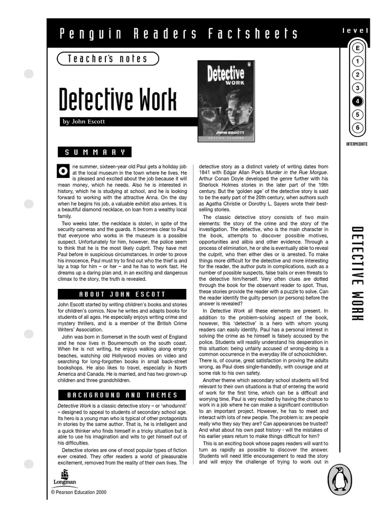 Detective Work. Factsheets PDF Detective Fiction Police