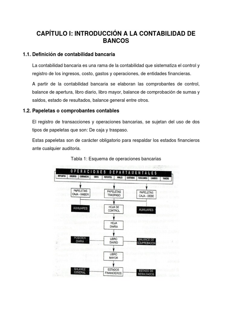 Capítulo I Introducción A La Contabilidad De Bancos Pdf