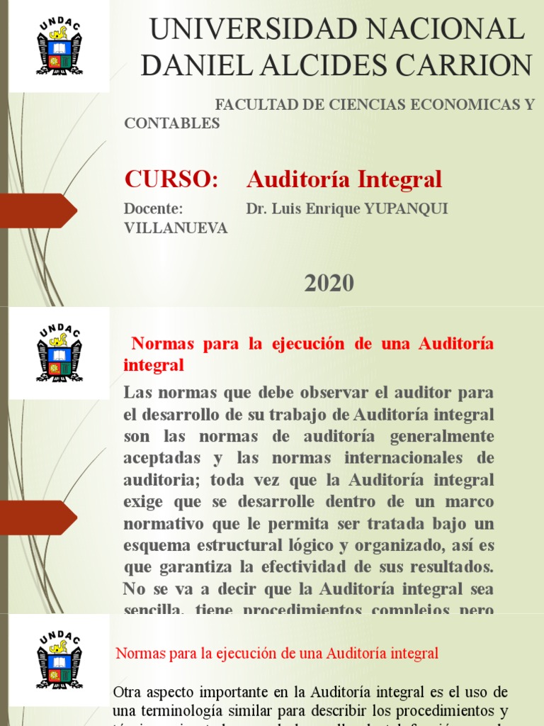 Normas de Auditoría Integral | PDF | Auditoría | Contralor