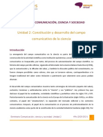 Unidad 2. Constitución y Desarrollo Del Campo Comunicativo de La Ciencia PDF