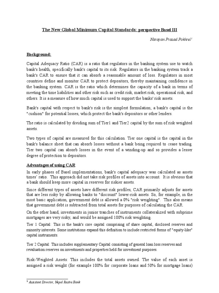 Basel III Global Capital Standards Explained | PDF | Capital ...