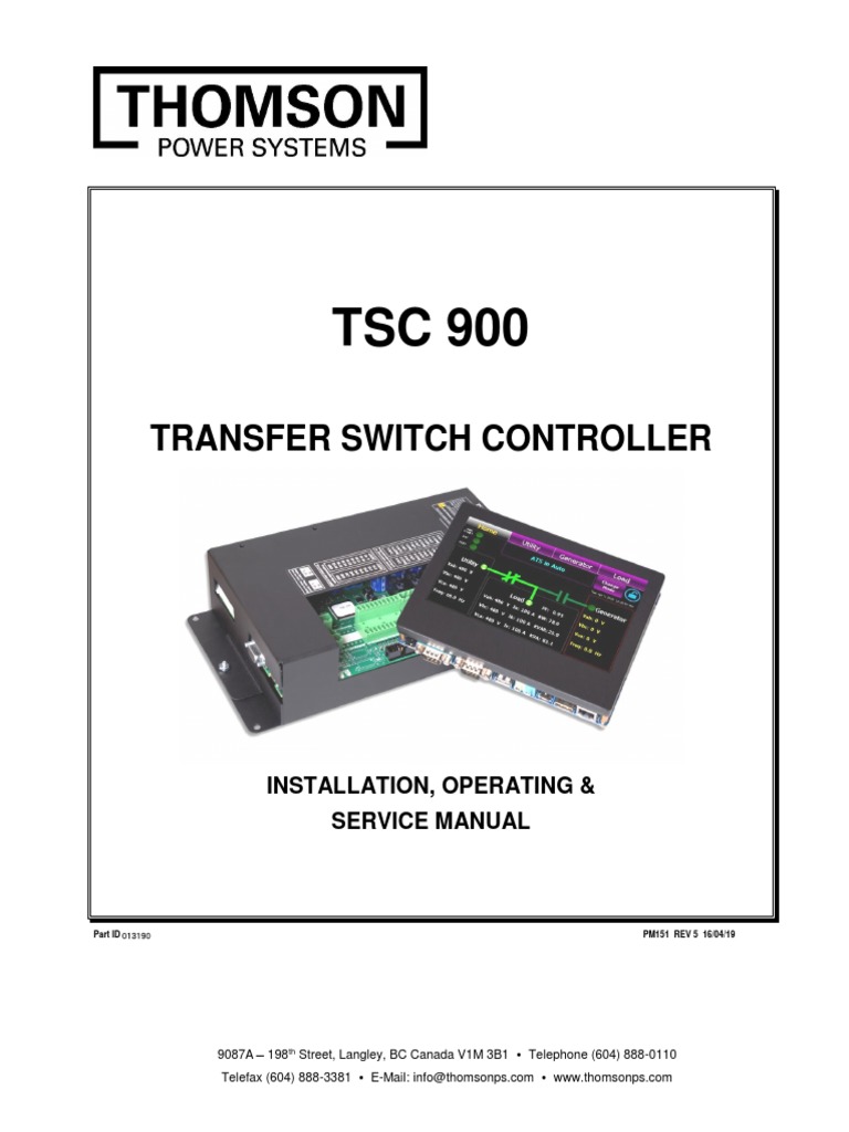TSC 900 Transfer Switch Controller Manual | PDF | Transformer ...