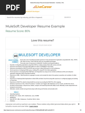 Mulesoft Developer Resume Example Nationwide - Columbus, Ohio