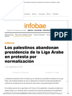 Los Palestinos Abandonan Presidencia de La Liga Árabe en Protesta Por Normalización - Infobae