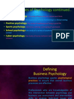 Different Types of Psychology Continued.
