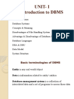 Unit-I Introduction To DBMS