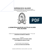 La Desmaterializacion  de los titulos valores en el Salvador.pdf