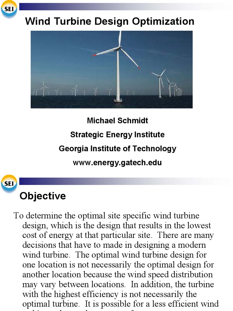 Optimal Wind Turbine Design Strategies | PDF | Science & Mathematics ...