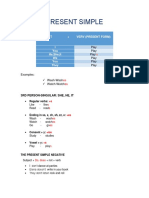 Present Simple: Subject + Verv (Present Form)