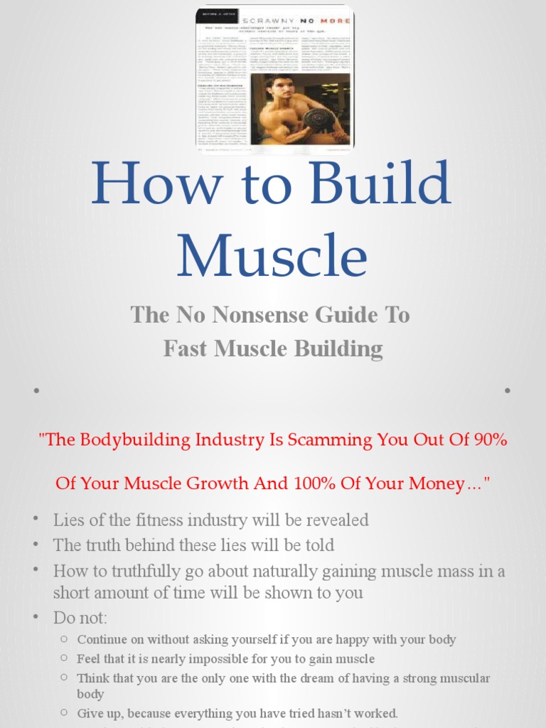 How To Build Muscle: The No Nonsense Guide To Fast Muscle Building | PDF