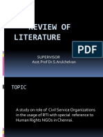 Review of Literature: Supervisor Asst - Prof Dr.S.Arulchelvan