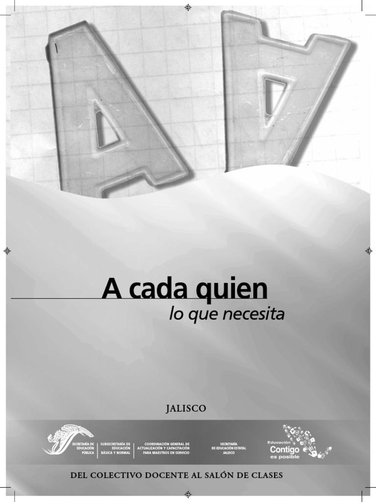 A Cada Quien Lo Que Necesita PDF PDF Educación especial Aprendizaje