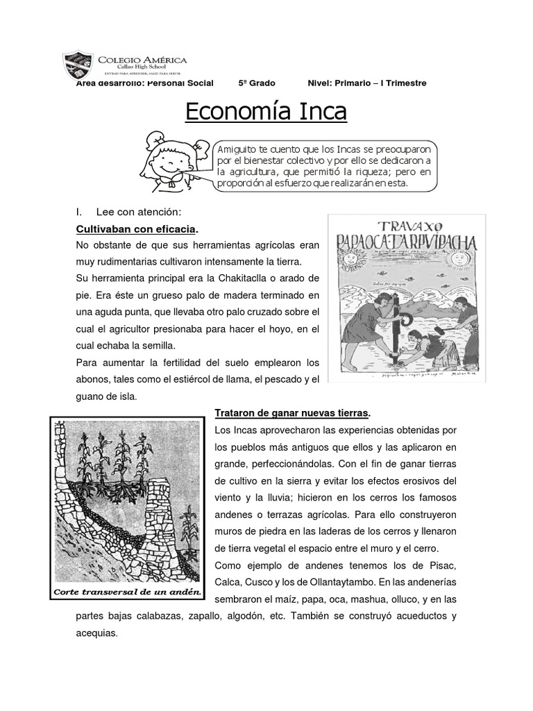 Fichas Economía Inca PDF | PDF | Imperio Inca | Agricultura