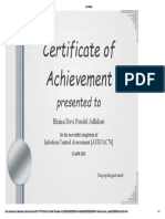 Certificate For Infection Control