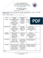 Title Defense Rubric