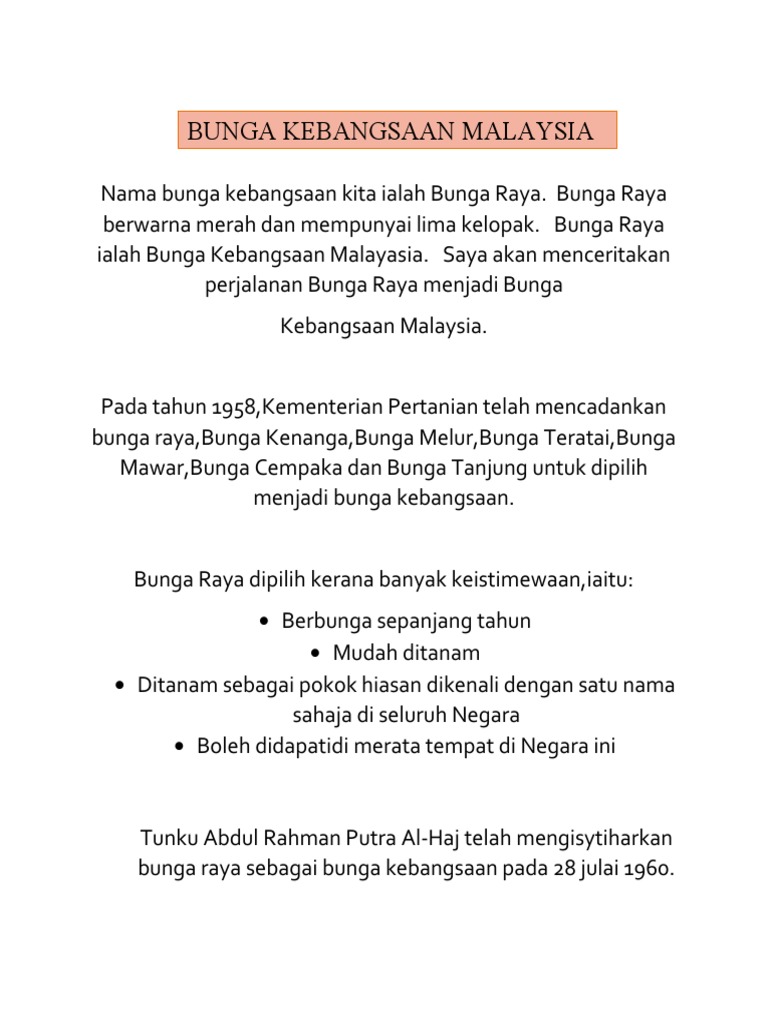 BUNGA KEBANGSAAN MALAYSIA (Imanina)  PDF