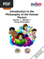 Introduction To The Philosophy of The Human Person: Quarter 1 - Module 1: Doing Philosophy