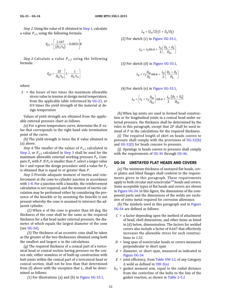 Unstayed Flat Heads Design Guidelines | PDF | Yield (Engineering ...