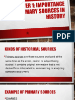 Chapter 1: Importance of Primary Sources in History