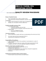 CARMELO D. FAZON - Internal Quality Review Procedures