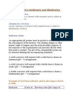 Indicators Used in Acidimetry and Alkalimetry: Acidimetric Titration