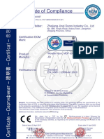 Certificate of Compliance: Certificate's Holder: Zhejiang Jinqi Doors Industry Co., LTD