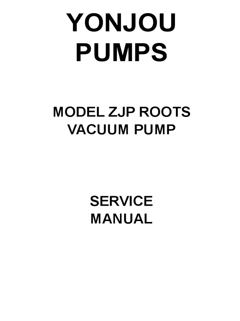 ZJP Roots Vacuum Pump Manual 1ED.20200422.EN PDF Vacuum Pump
