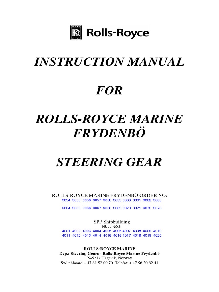 Om - 17 Steering Gear Instruction Manual | PDF | Valve | Pump