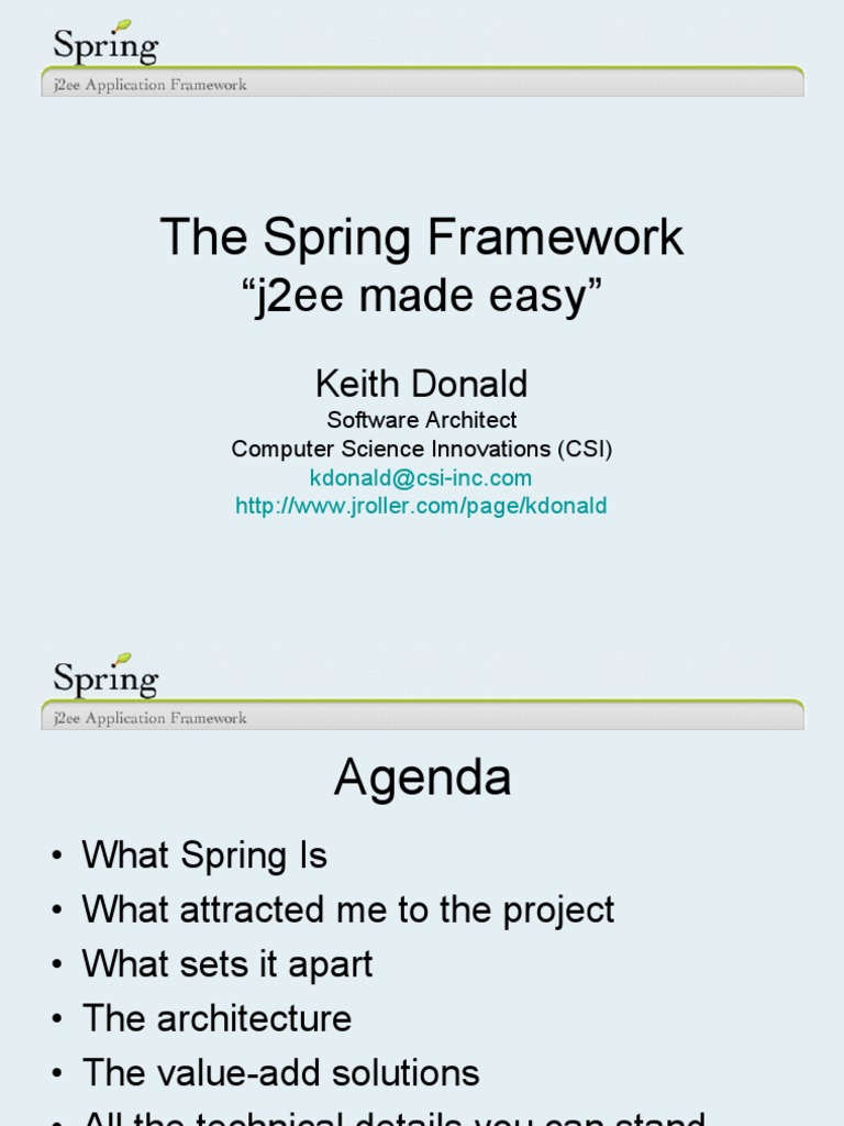 Spring Framework: Simplifying J2EE | PDF | Enterprise Java Beans ...
