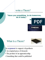 How To Write A Thesis?: "Have You Something To Do Tomorrow, Do It Today." Ben Franklin
