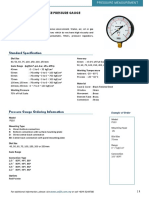 Unijin General Service Pressure Gauge Model: P110: Standard Specification