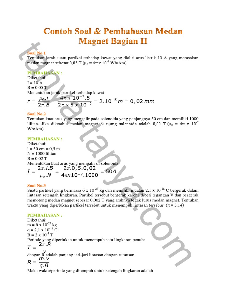 Contoh Soal Medan Magnet