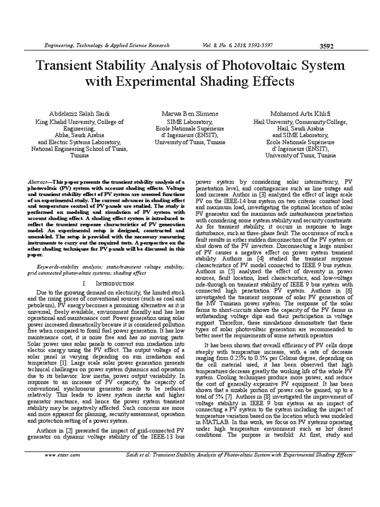 PV System Stability with Shading Effects | PDF | Photovoltaics ...
