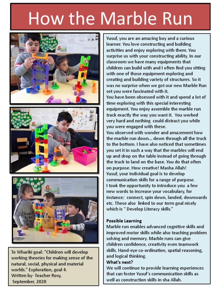 Yusuf's Marble Run Learning Journey | PDF | Educational Psychology ...