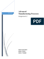 Advanced Manufacturing Processes: Assignment-2