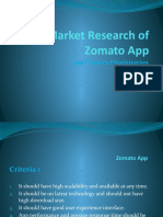 Market Research of Zomato App